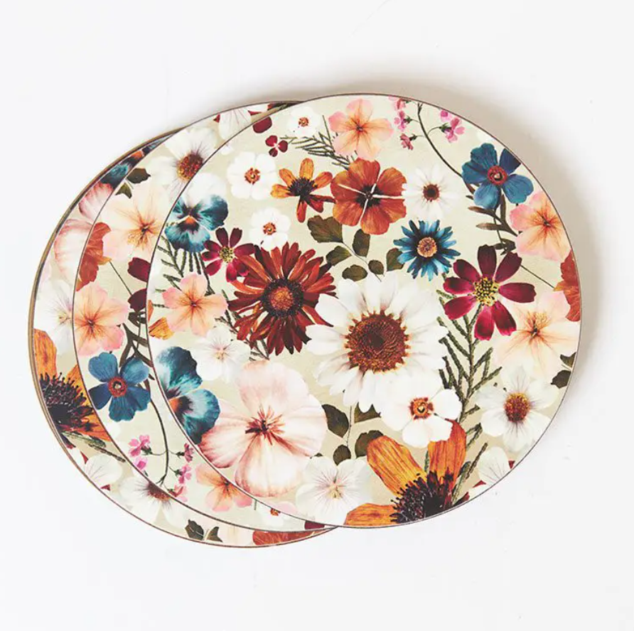 Placemat and coasters Flowerbed Any Excuse