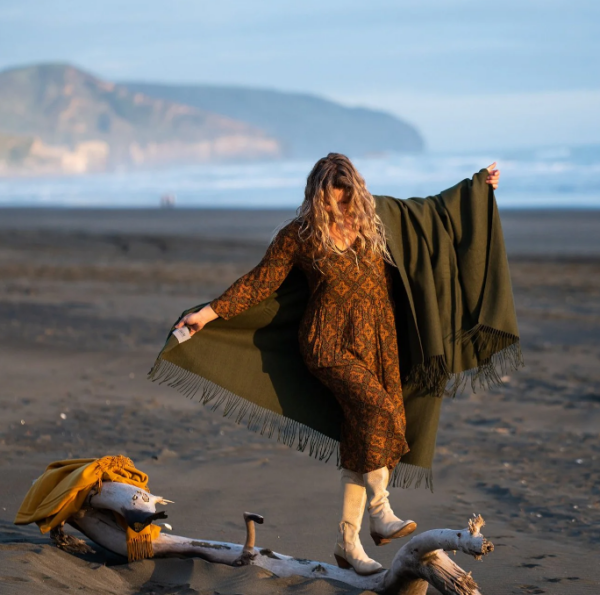 Cashmere & merino throw - Forest
