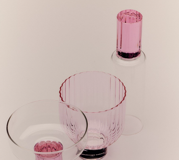 Daisy glassware CR Pink 2pk