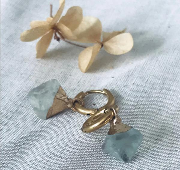 Earring Twigg Aqua marine