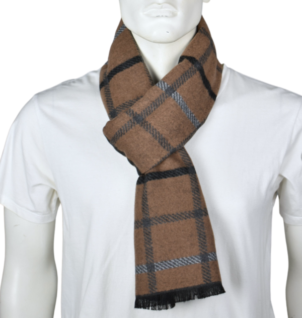 Scarf TH Men Plaid checked Camel - Image 2