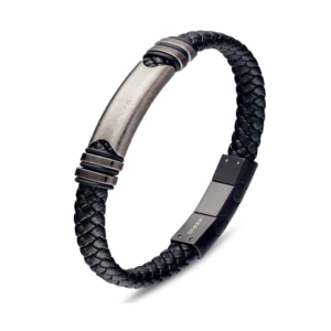 Bracelet  Leather with vintage steel details