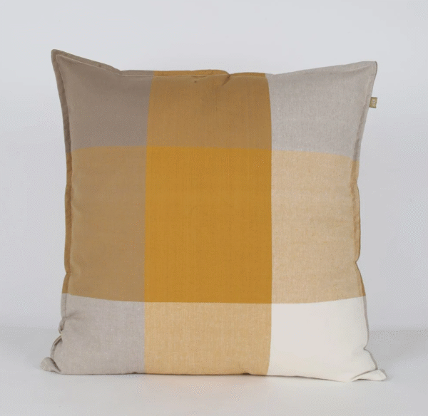 Cushion Giant check Mustard