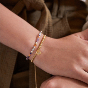 Bracelet EB Green & pink mix Gold