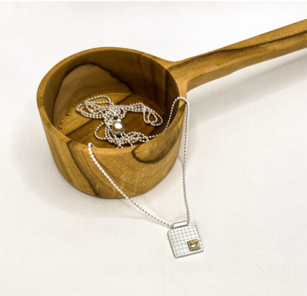 Necklace Rancho Square grid heart