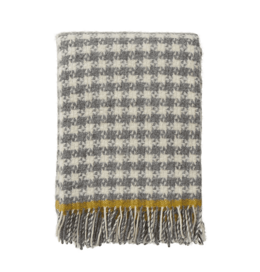Throw Klippan Dogtooth Grey & yellow