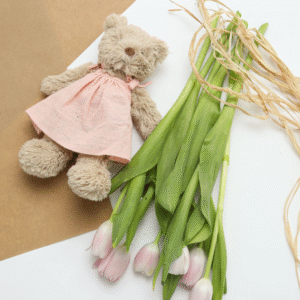 Baby honey bear in dress