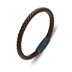 Bracelet leather Brown braid