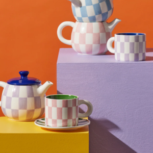 Check Mug and plate set
