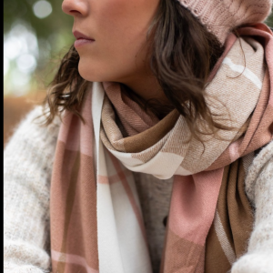 Scarf Antler Caramel blush
