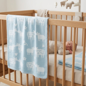 Baby blanket Klippan Baa Blue