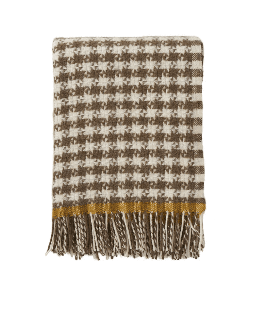 Throw Klippan Dogtooth Mud & mustard
