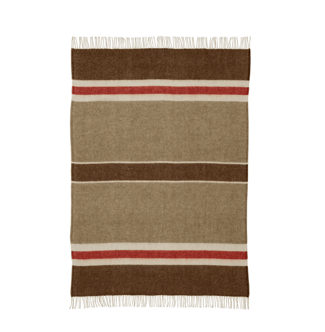 Throw Klippan Gotland strip Brown