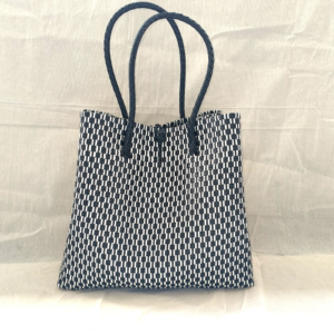 Recycled tote bag Grid Noir