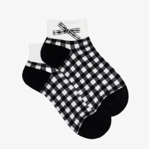 Sock Antler Ankle Gingham BK