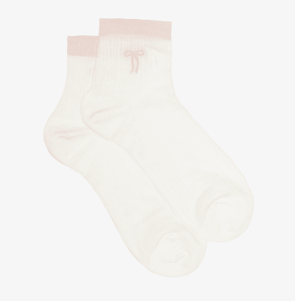 Sock Antler Ankle Pink bow