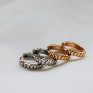 Earring KatyB Ribbed 12cm
