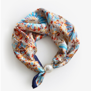 Pearl fasten neck tie Silk road
