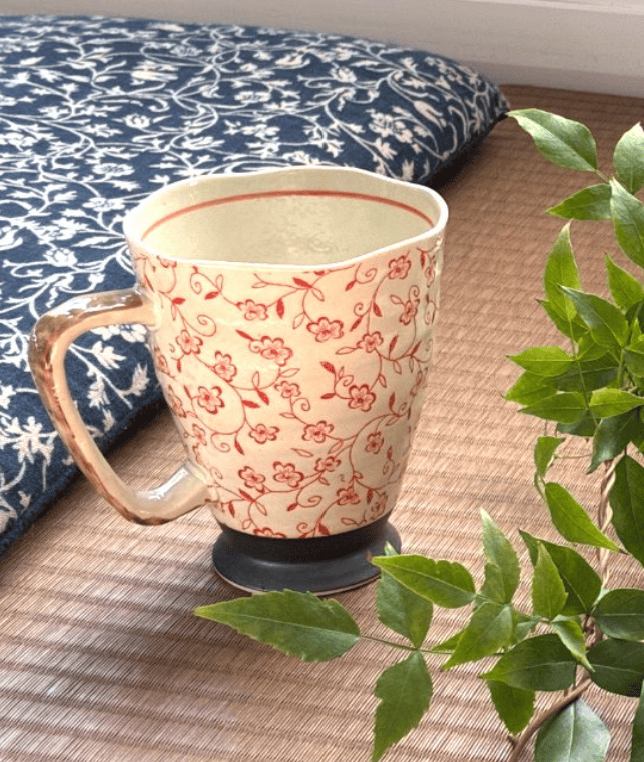 Japanese mug Ruri red