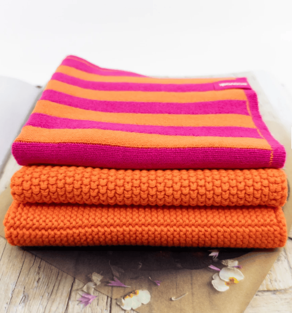 Dishcloth Ecovask 3pk Mandarin strip