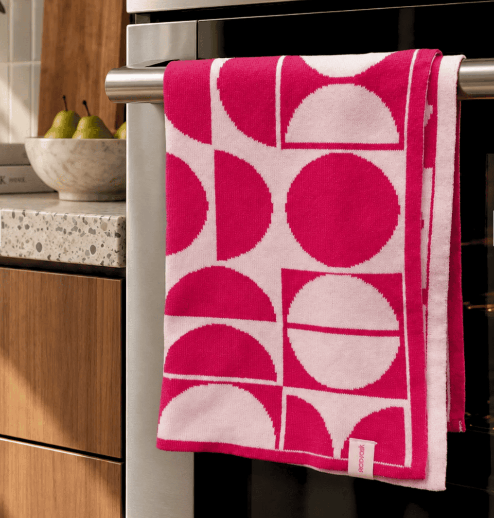 Tea towel Ecovask Raspberry & sherbert
